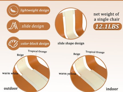 4 Piece Set Of Modern Striped Color Blocking Single Chairs With Round Table