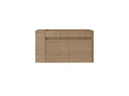 Floating Bathroom Vanity Cabinet, Soft Close Double Drawers, Open Side Storage, Wall Mounted, Cabinet Only
