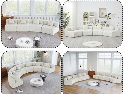 Modular Sectional Sofa With 2 Pillows, Symmetrical Design