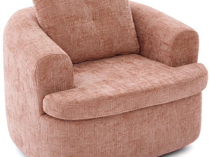 Modern Swivel Barrel Chair With Dual-Layer Cushion