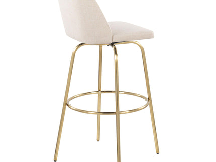 Toriano - Contemporary Fixed Height Barstool With Swivel And Round Footrest (Set of 2)