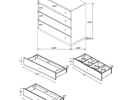 Beverly - 4 Drawer Chest Of Drawers - Walnut