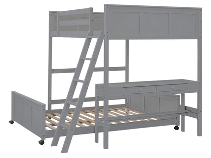 Full Over Full Bunk Bed With Desk