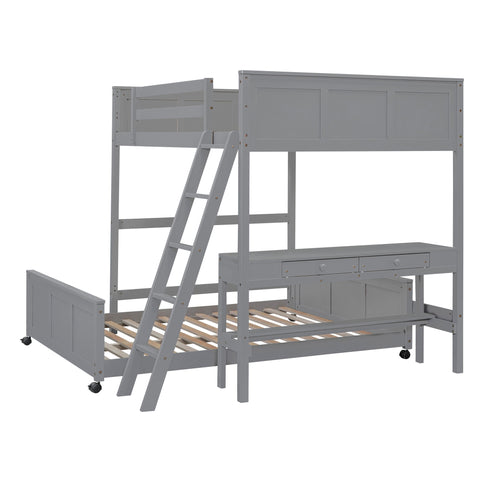 Full Over Full Bunk Bed With Desk