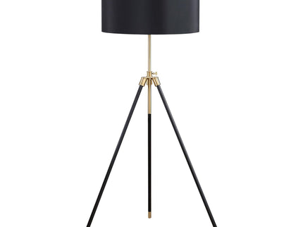 Tripod Drum Shade Floor Lamp With Rotary Switch - Black