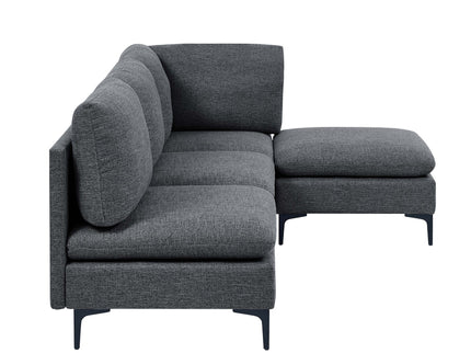Upholstered Modular Sectional With Tall Legs, Medium Firm Seat