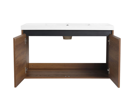 Bathroom Vanity Set With Resin Countertop Sink And 2 Doors, Engineered Wood