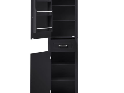 Tall Freestanding Bathroom Storage Cabinet With 2 Doors And Adjustable Shelves