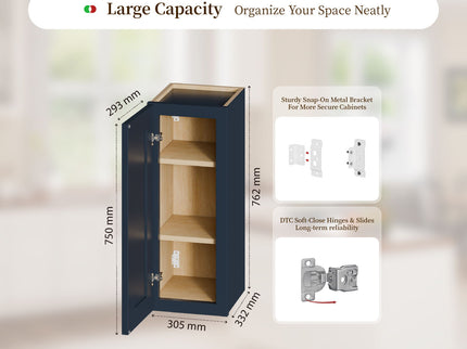 Shaker Wall Cabinet With 2 Adjustable Shelves