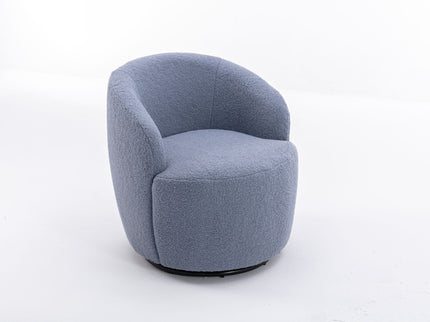 Teddy Fabric Swivel Accent Armchair Barrel Chair With Powder Coating Metal Ring