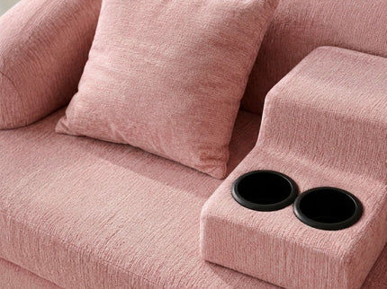 2 In 1 Convertible Sleeper Sofa Bed With Cup Holders