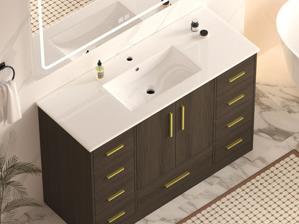 Bathroom Vanity With Abundant Storage 2 Soft Close Doors And 9 Drawers