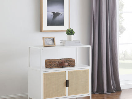 Kenneth - 2 Door Radio Weave Accent Cabinet - White