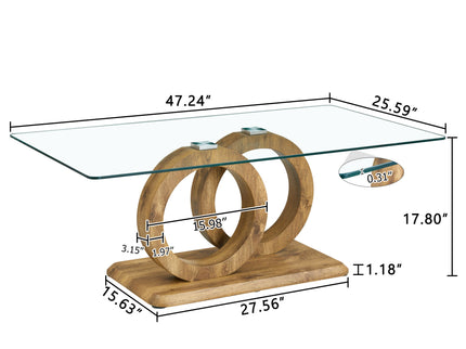 Contemporary Style Glass Top Coffee Table