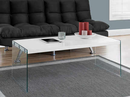 Coffee Table Rectangular For Living Room Clear Tempered Glass