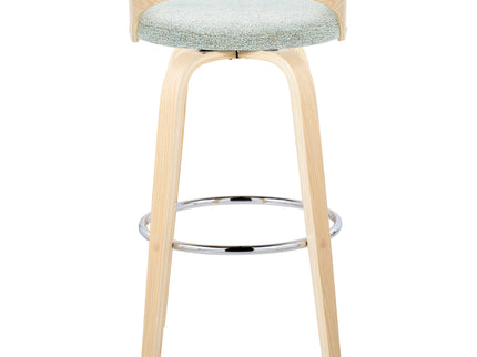 Grotto - Contemporary Fixed-Height Barstool With Swivel With Round Footrest (Set of 2)