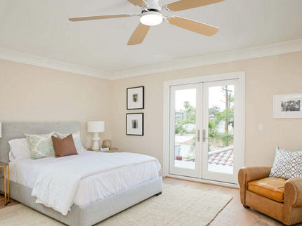 52" Ceiling Fan With LED Light, 6 Speed Remote Control, Reversible DC Motor