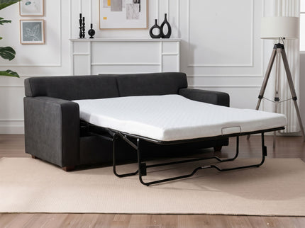 Loveseat Sleeper Sofa With Full Size Pull Out Bed, 2 Seater Convertible Couch For Small Apartments - Gray