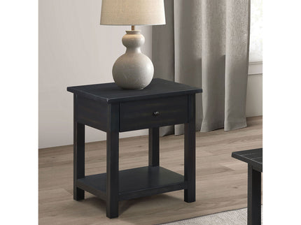 Castleton - 1 Drawer Wood End Table With Shelf