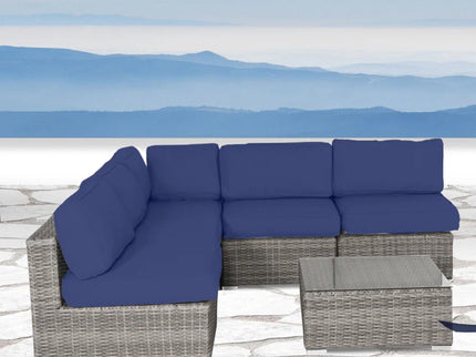 Seating Set With Cushions Handcrafted Wicker Design