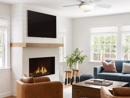 42" Ceiling Fan With 22W LED Light And Remote Control Blades Reversible DC Motor - White
