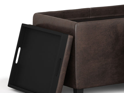 Avalon - Storage Ottoman - Distressed Brown