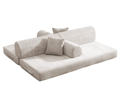 Modern 2 Tone Fabric Convertible Sleeper Sofa Bed