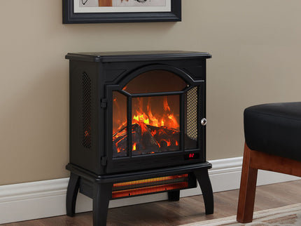 3D Flame Electric Infrared Quartz Fireplace Stove With Remote Control