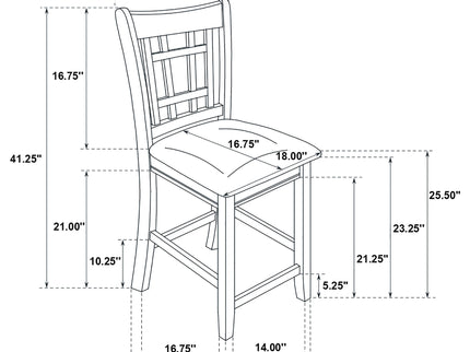 Danford - 5 Piece Counter Height Dining Set With Upholstered Stools - Espresso