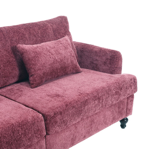 Mid Century Modern Fabric Loveseat Sofa, 2 Seat Upholstered Couch