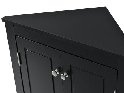 Triangle Bathroom Storage Cabinet With Adjustable Shelves, Freestanding Floor Cabinet For Home Kitchen
