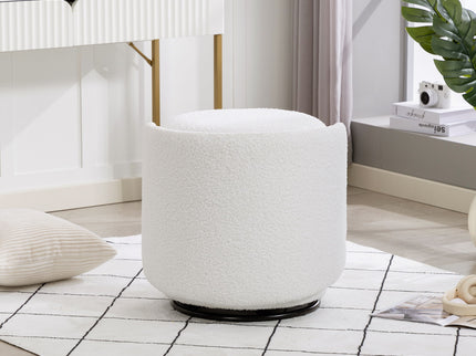 Barrel Chair & Built In Storage, 360° Swivel - Beige
