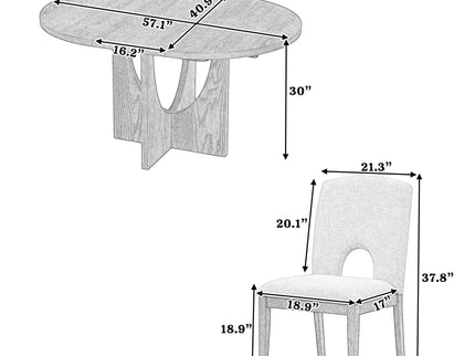 Topmax - 5 Piece Modern Extendable Round Dining Table Set With Removable Leaf For Small Places
