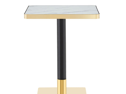 Square Dining Table & Pedestal For Kitchen - Black / Gold / White