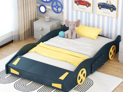 Race Car Shaped Platform Bed With Wheels And Storage