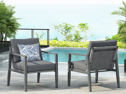 Modern Lounge Chair With Rope Accents And Cushions