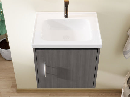 Floating Bathroom Vanity Combo, Wall Mounted Cabinet With Sink & Soft Close Doors For Small Bathrooms