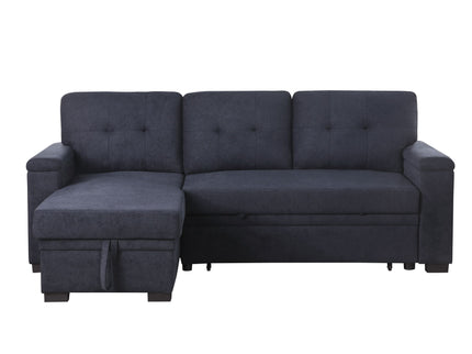 Lucca II - 84.5"W Reversible Sleeper Sectional Sofa with Storage Chaise