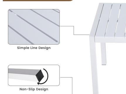 4 Piece Set Of Single Chairs With Long Table