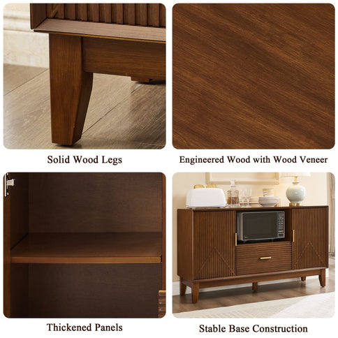 TV Stand With Drawer And Cabinets - Brown