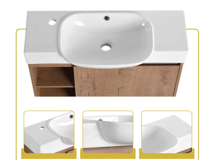 Sleek Design Freestanding Bathroom Vanity With Sink, Soft Close Door