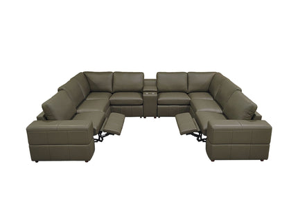 Upholstered Large Arms Sectional With Recliner Seats