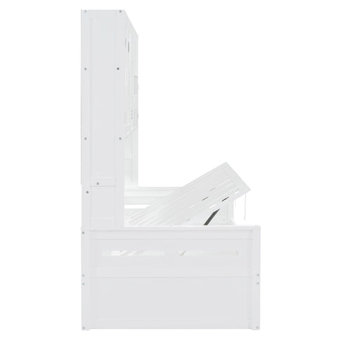 Daybed With All-In-One Cabinet And Shelf
