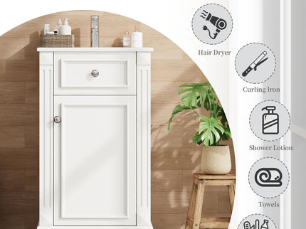 Bathroom Vanity With Sink, Soft-Closing Door, Adjustable Shelf