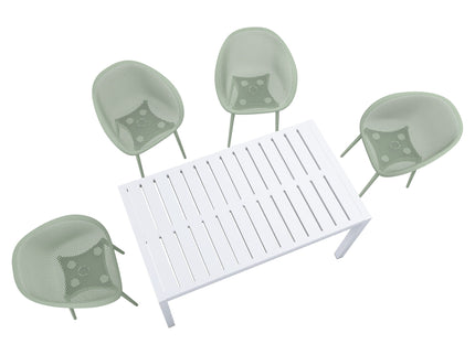 4 Pack Lounge Chair Set With Long Table