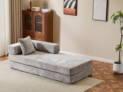 Convertible Floor Sofa Bed With Pillow Back Support Armrest