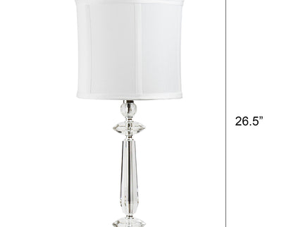 Karat - Contemporary Crystal Table Lamp (Set of 2) - Clear Crystal / Chrome / White Softback