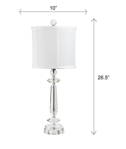 Karat - Contemporary Crystal Table Lamp (Set of 2) - Clear Crystal / Chrome / White Softback