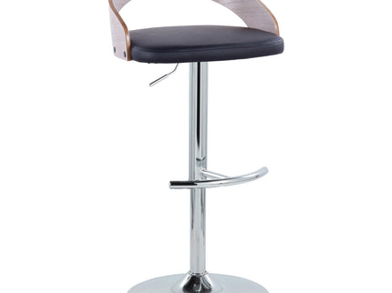 Grotto - Contemporary, Adjustable Barstool With Swivel With Rounded T Footrest (Set of 2)