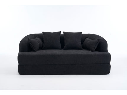 Foldable Sofa Bed, Boneless Couch Convertible Sleeper With 4 Pillows